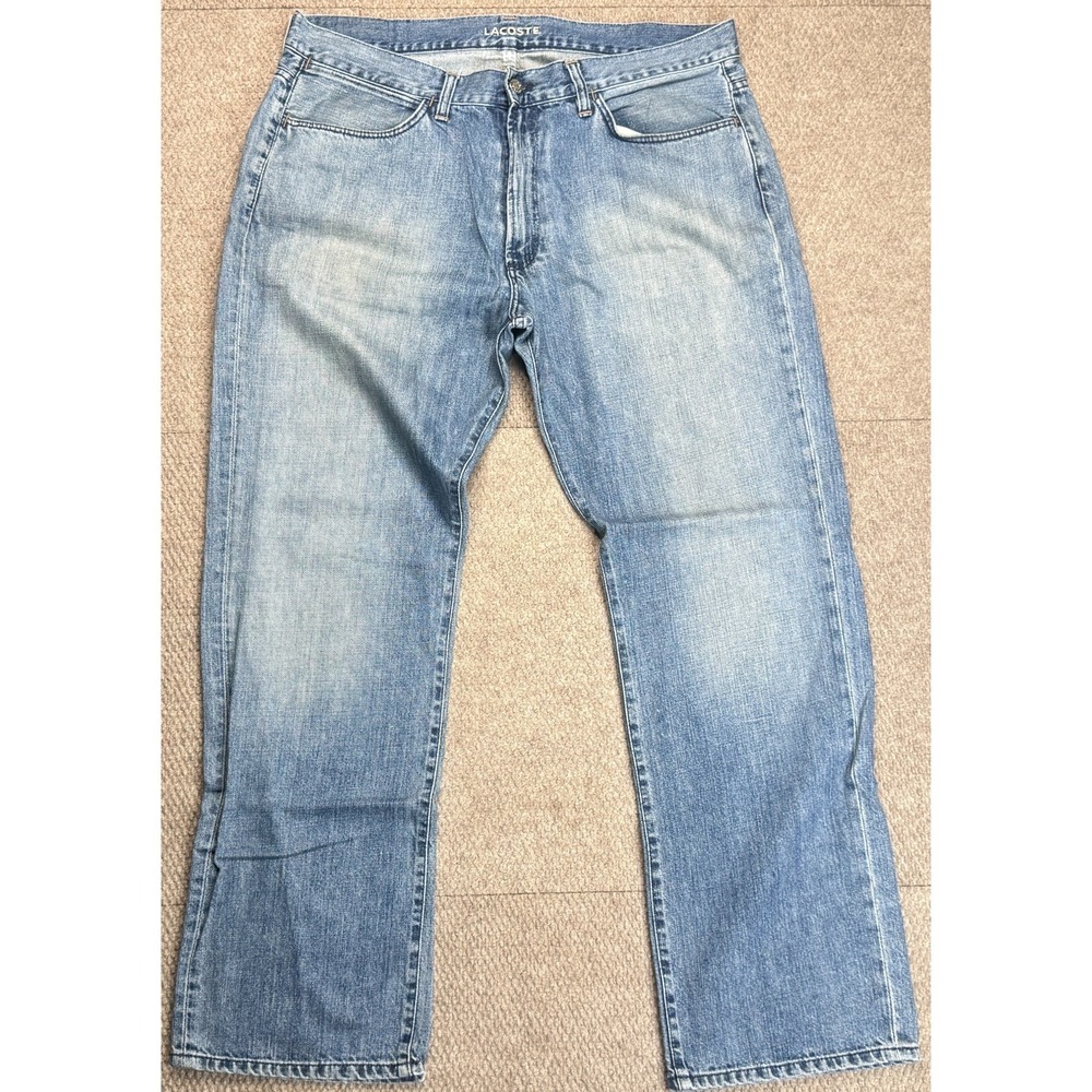 Lacoste Men's 5 Pocket Baggy Leg Denim Jeans Size 38